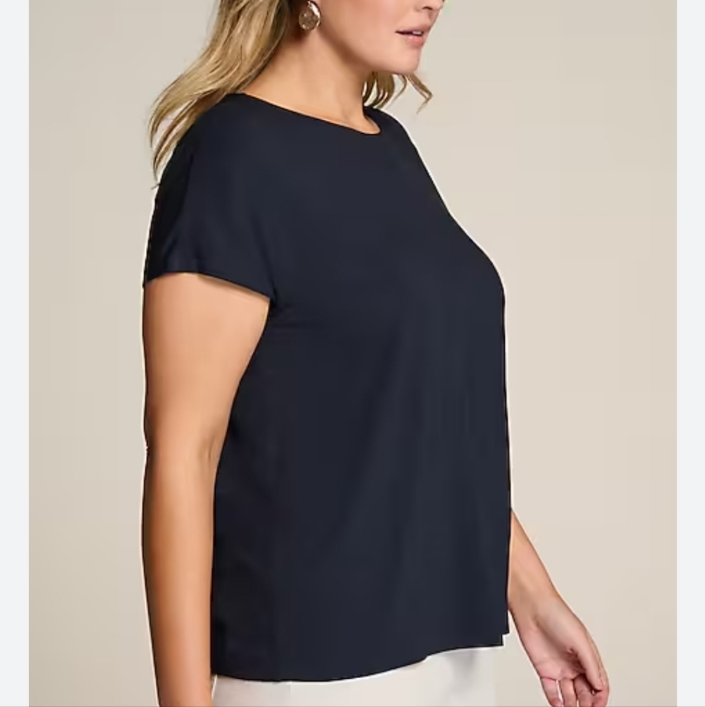 J. Jill Women's Luxe Supima Cotton Relaxed Black Tee Shirt XL